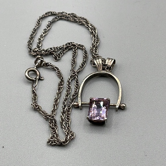 Vintage Jewelry - Stunning vintage Amethyst & sterling necklace.